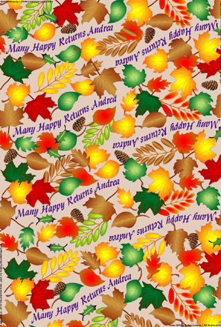 Personalized Birthday Wrapping Paper - Autumn Leaves
