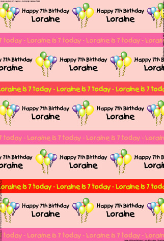 Personalized Birthday Wrapping Paper - Balloons Red