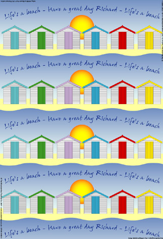 Personalized Birthday Wrapping Paper - Beach Hut 1
