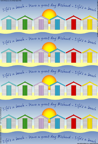 Personalized Birthday Wrapping Paper - Beach Hut 1