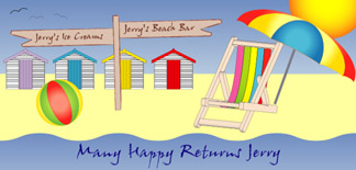Personalised Birthday Cards - Beach Huts 2