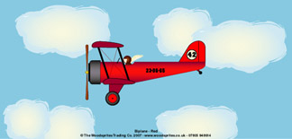 Personalised Birthday Cards - Biplane Red