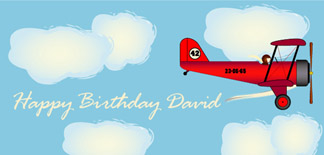 Personalised Birthday Cards - Biplane Red