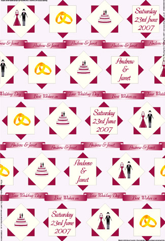 Personalised Birthday Wrapping Paper - Wedding Couple Burgandy