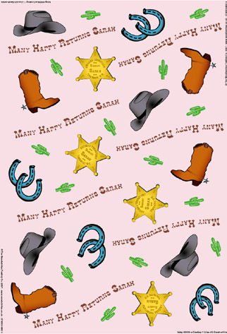 Personalized Birthday Wrapping Paper - Cowboy