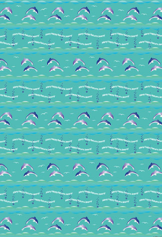 Personalized Birthday Wrapping Paper - Dolphin