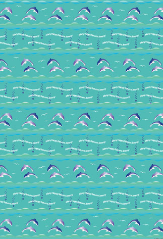 Personalized Birthday Wrapping Paper - Dolphin