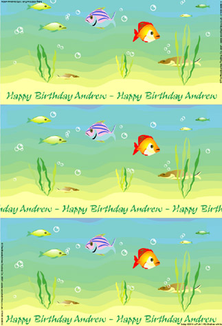 Personalized Birthday Wrapping Paper - Fish