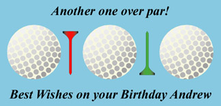 Personalised Birthday Cards - Golfball Blue