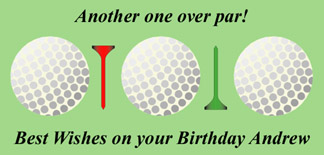 Personalised Birthday Cards - Golfball Green