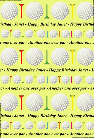 Personalised Birthday Wrapping Paper - Golf Ball Lemon