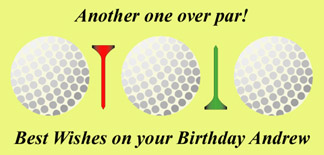 Personalised Birthday Cards - Golfball Lemon