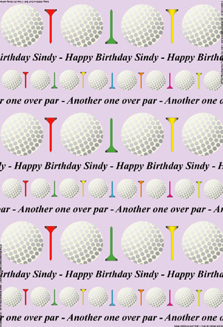 Personalised Birthday Wrapping Paper - Golf Ball Lilac