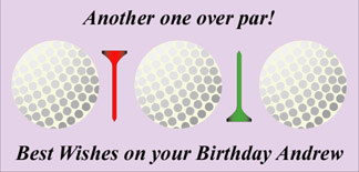 Personalised Birthday Cards - Golfball Lilac