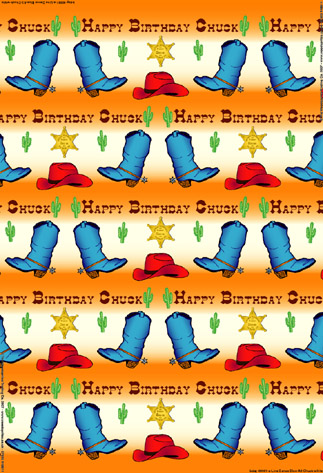 Personalized Birthday Wrapping Paper - Line Dance Blue