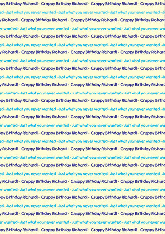 Personalized Insulting Birthday Wrapping Paper - Crappy Birthday - Just what you never wanted - Blue