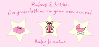 Personalised New Baby Cards - New Baby Girl 1