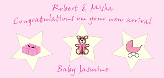 Personalised New Baby Cards - New Baby Girl 1