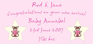 Personalised New Baby Cards - New Baby Girl 2