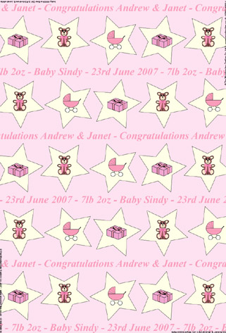 Personalised New Baby Wrapping Paper - New Baby Girl
