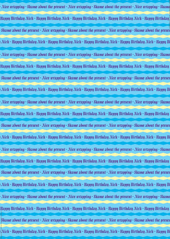 Personalized Insulting Birthday Wrapping Paper - Nice Wrapping - Shame about the present - Blue
