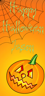 Personalised Halloween Cards - Halloween - Pumpkin & Web