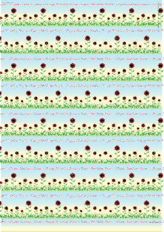 Personalized Birthday Wrapping Paper - Red Sunflowers - Cream