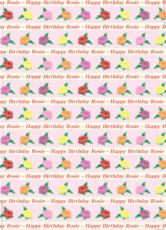 Personalized Birthday Wrapping Paper - Roses