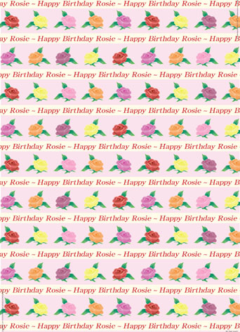 Personalized Birthday Wrapping Paper - Roses