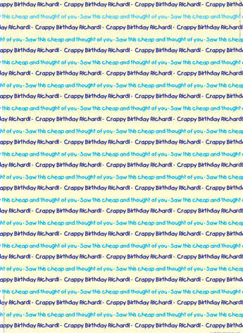 Personalized Insulting Birthday Wrapping Paper - Crappy Birthday - Saw this cheap - Blue