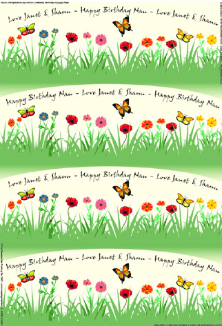 Personalised Birthday Wrapping Paper - Summer Meadow Cream