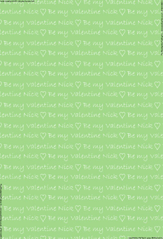 Personalised Birthday Wrapping Paper - Valentine Script Green