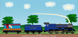 Personalised Birthday Cards - Train Blue