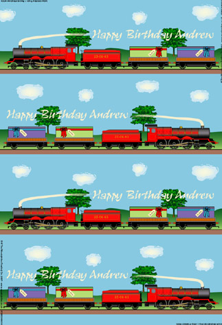 Personalised Birthday Wrapping Paper - Train Red