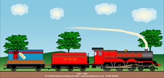 Personalised Birthday Cards - Train Red