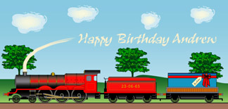 Personalised Birthday Cards - Train Red