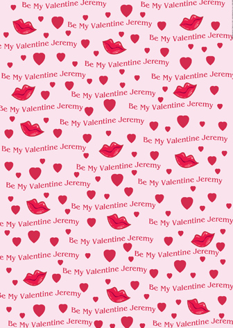 Personalised Valentine Wrapping Paper - Valentine Lips