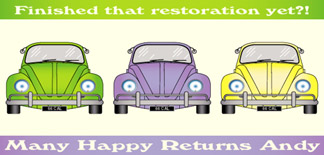 Personalised Birthday Cards - VW Bug - Custom