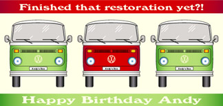 Personalised Birthday Cards - VW Bus 1