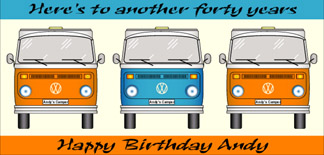 Personalised Birthday Cards - VW Camper Devon 1