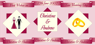 Personalised Wedding Cards - Wedding Couple Burgundy