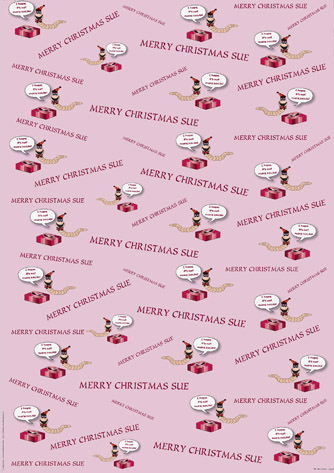 Personalised Christmas Wrapping Paper - Christmas Worm & Socks