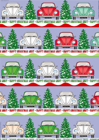Personalised Christmas Wrapping Paper - Christmas Bug Standard