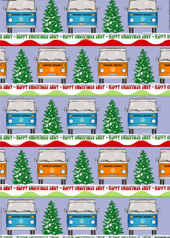 Personalised Christmas Wrapping Paper - Christmas Camper